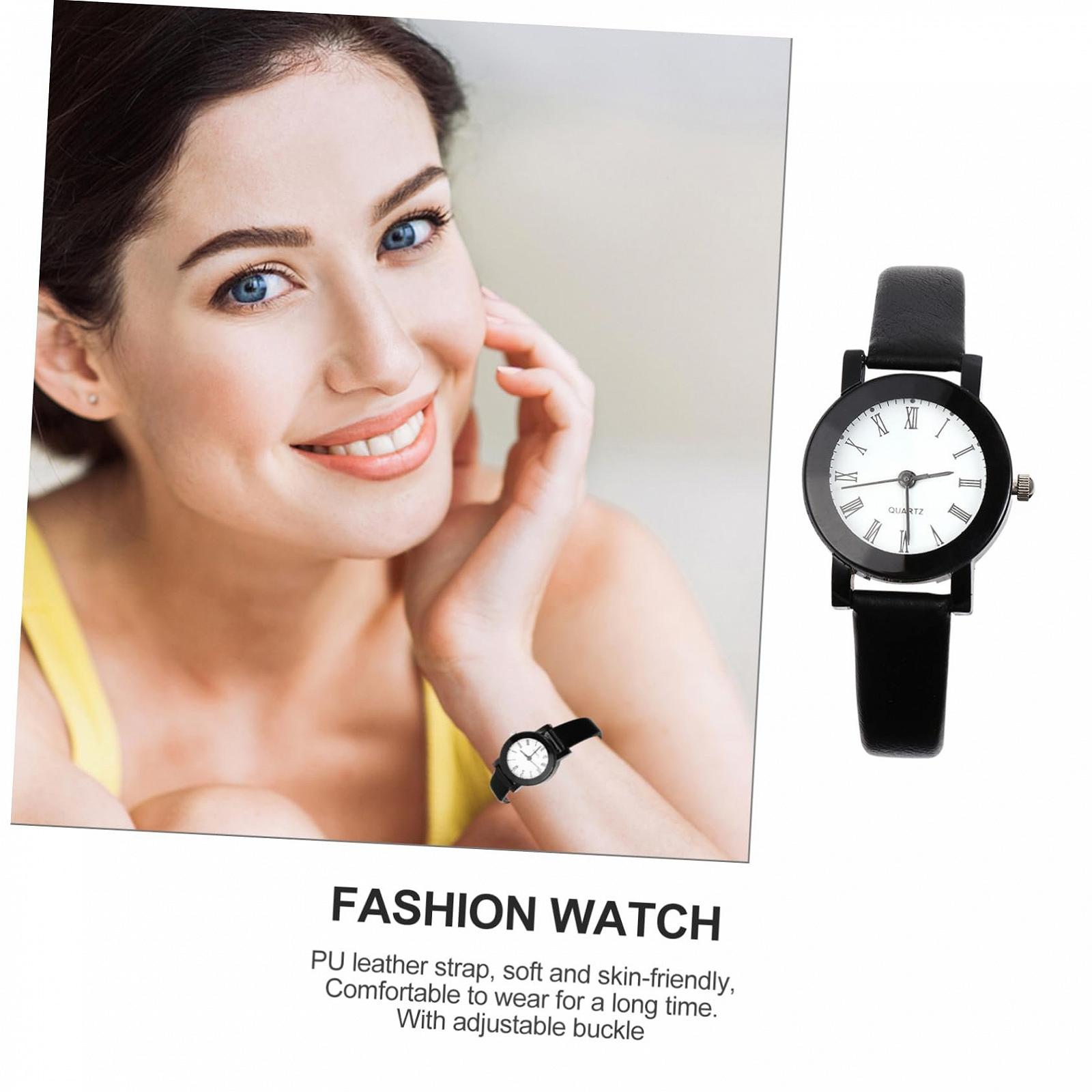 Кварцевые часы Healvian для женщин с кожаным PU ремешком, простые и элегантные, точные, с регулируемой пряжкой для повседневного использования и подарков, фото №6