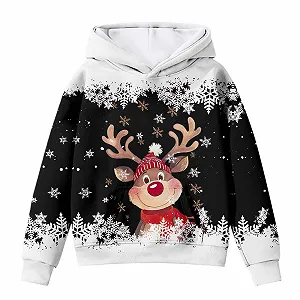 Пуловер Детский свитшот Топ Повседневный Рождественский пуловер Детский свитшот с мультяшным оленьим принтом, длинный рукав, для мальчиков и девочек (2">–12 лет) synthetic.ua - Фото 1