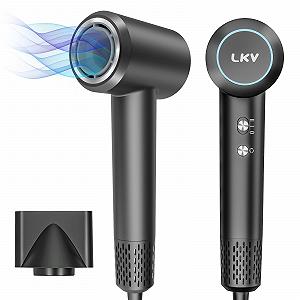 Фен LKV Ионный, Профессиональный, Дорожный, 3 режима нагрева, 2 скорости, с 1 концентратором, Серый - Фото 1