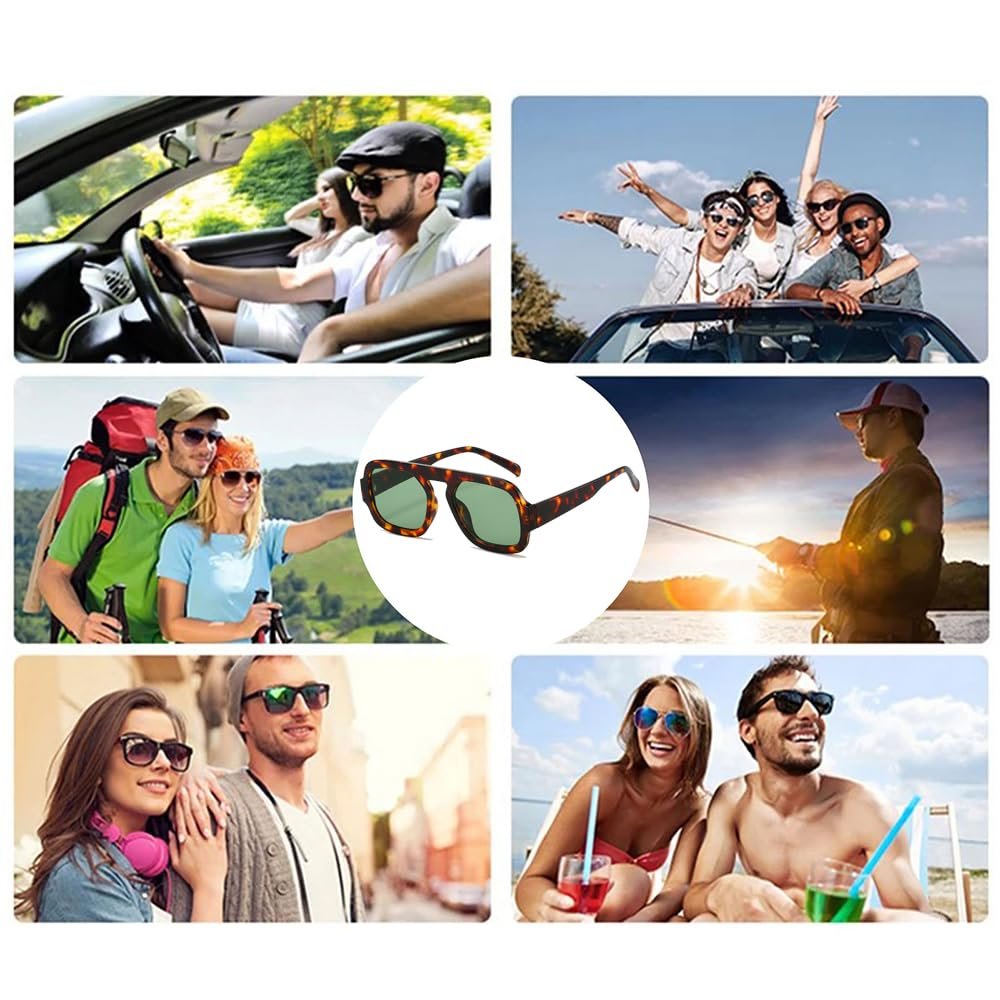 Сонцезахисні окуляри Авіатори квадратні ретро YAMEIZE для жінок та чоловіків, вінтажні класичні 70-х, захист UV400, фото №5