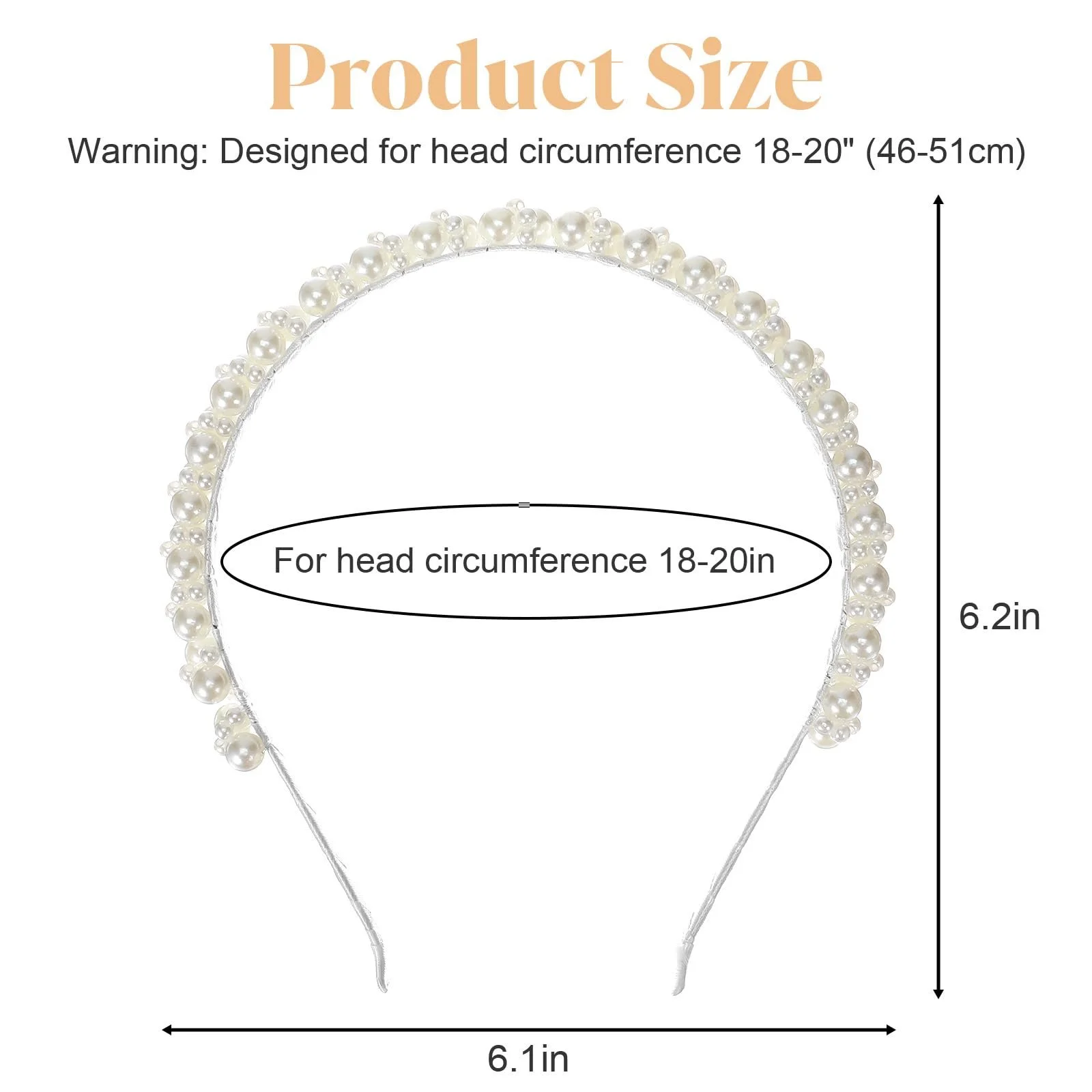 Обруч для волос Женский Жемчужный, фото №2