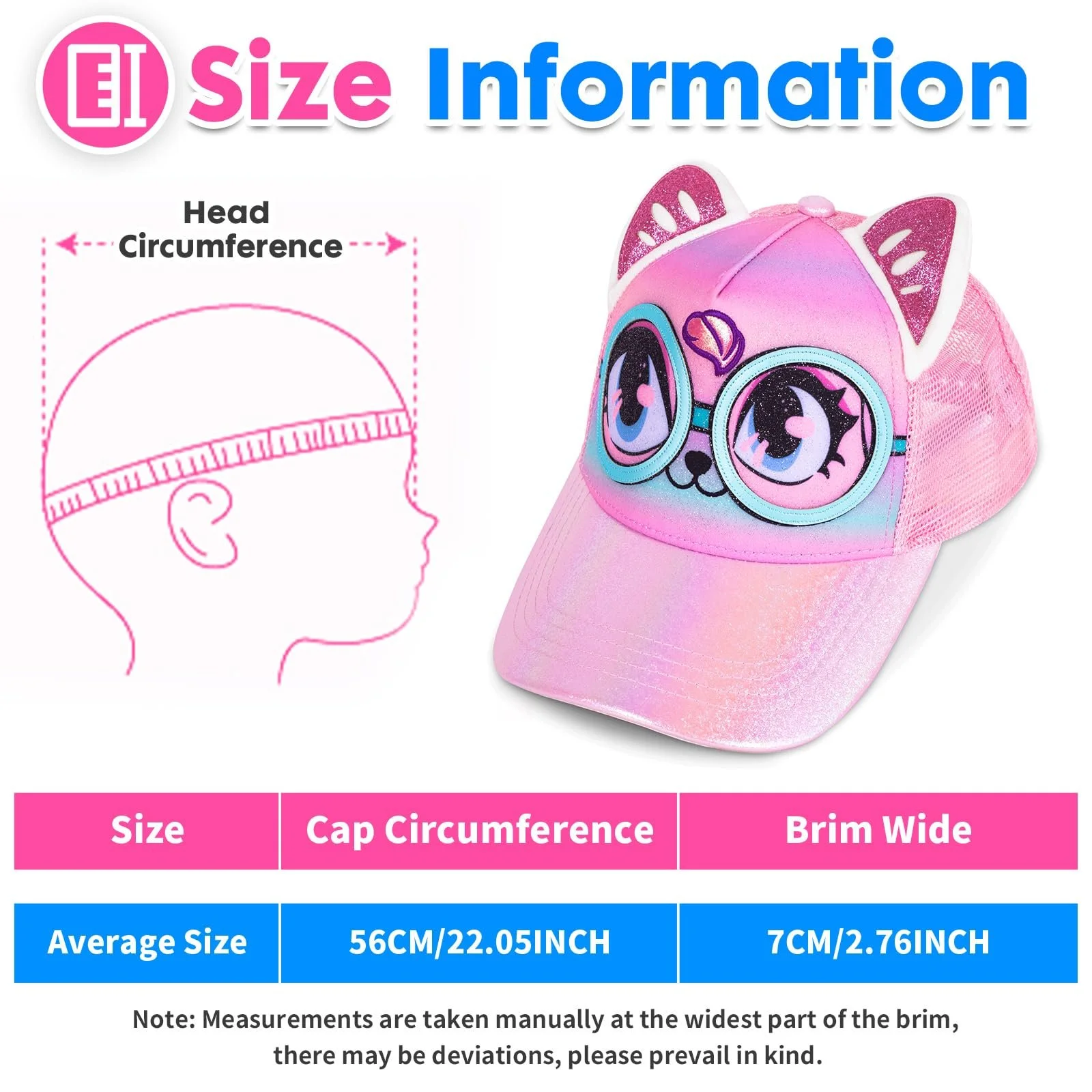 Бейсболка PinkSheep Kids Cute Cartoon Cat Football для дітей, фото №6