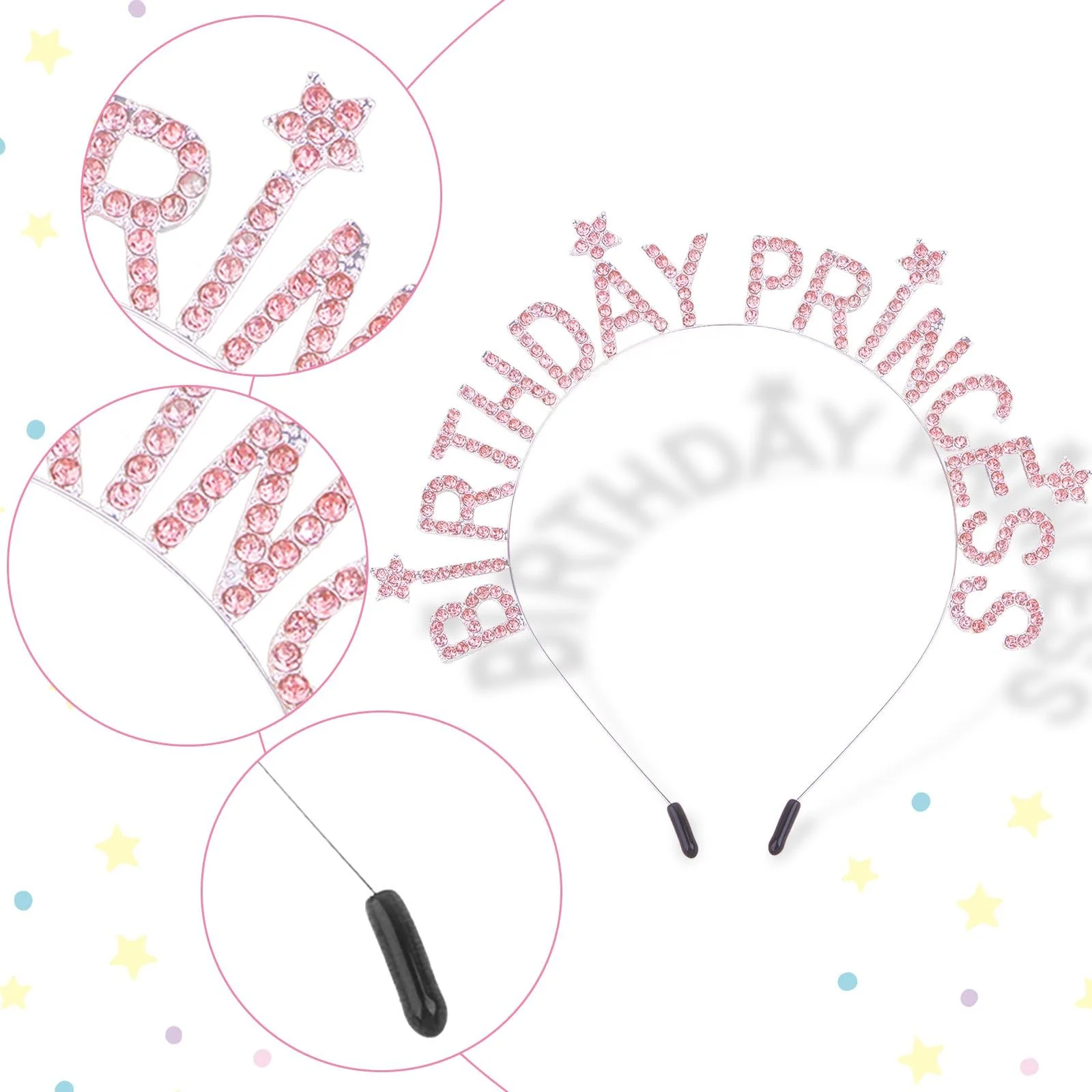 Обруч Принцеса на день народження Рожева, фото №3