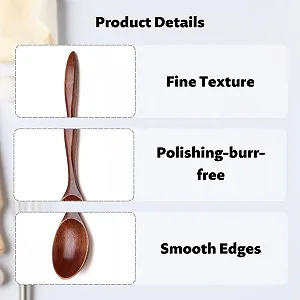 Ложка деревянная маленькая, набор 6 штук - Фото 1