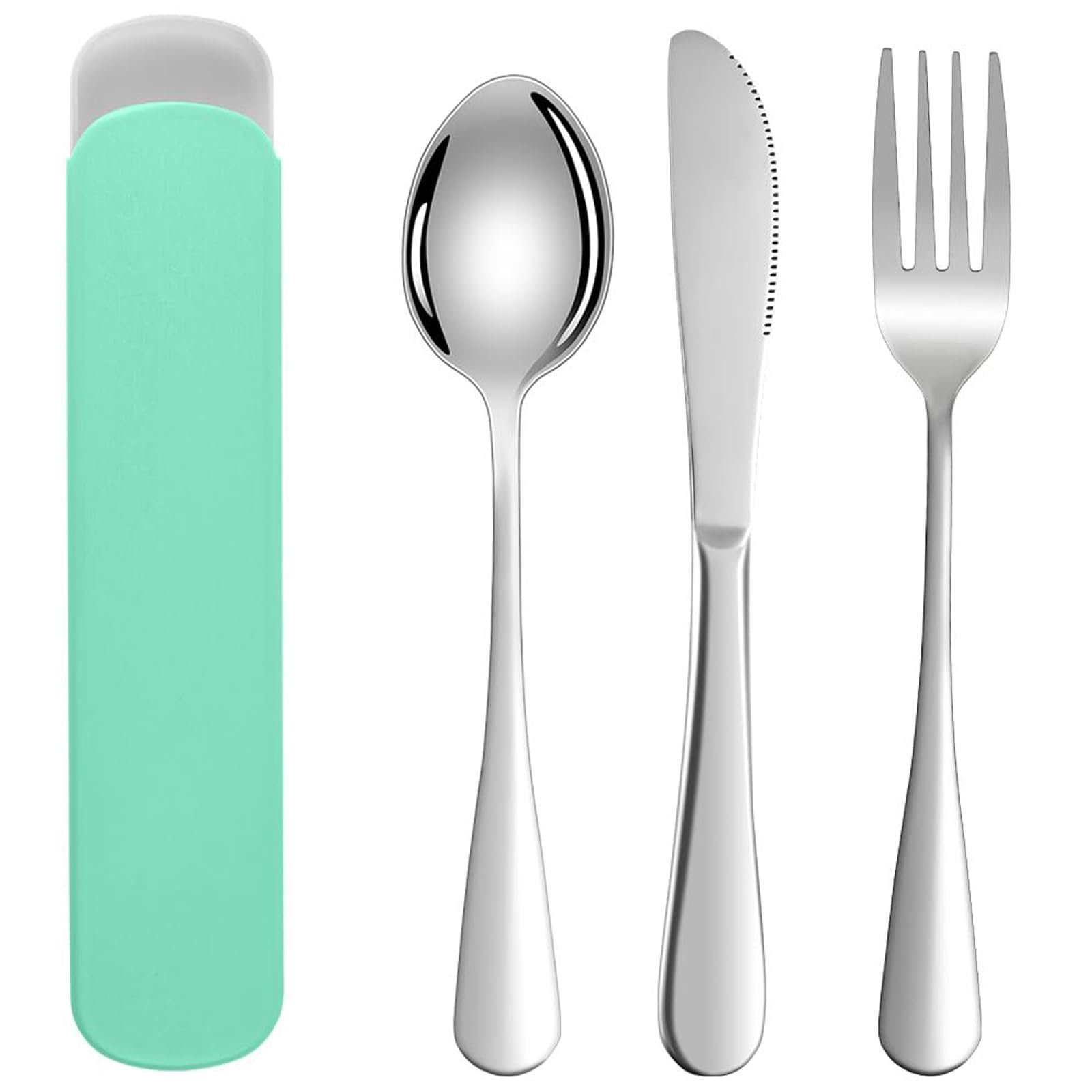 Набор столовых приборов для путешествий ZSRVAJ с футляром для 1 человека, портативный набор из нержавеющей стали, фото №1 Набор столовых приборов для путешествий ZSRVAJ с футляром для 1 человека, портативный набор из нержавеющей стали, фото №1