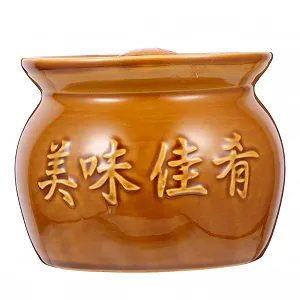 Горщик для запікання керамічний 400 мл з кришкою Коричневий - Фото 1