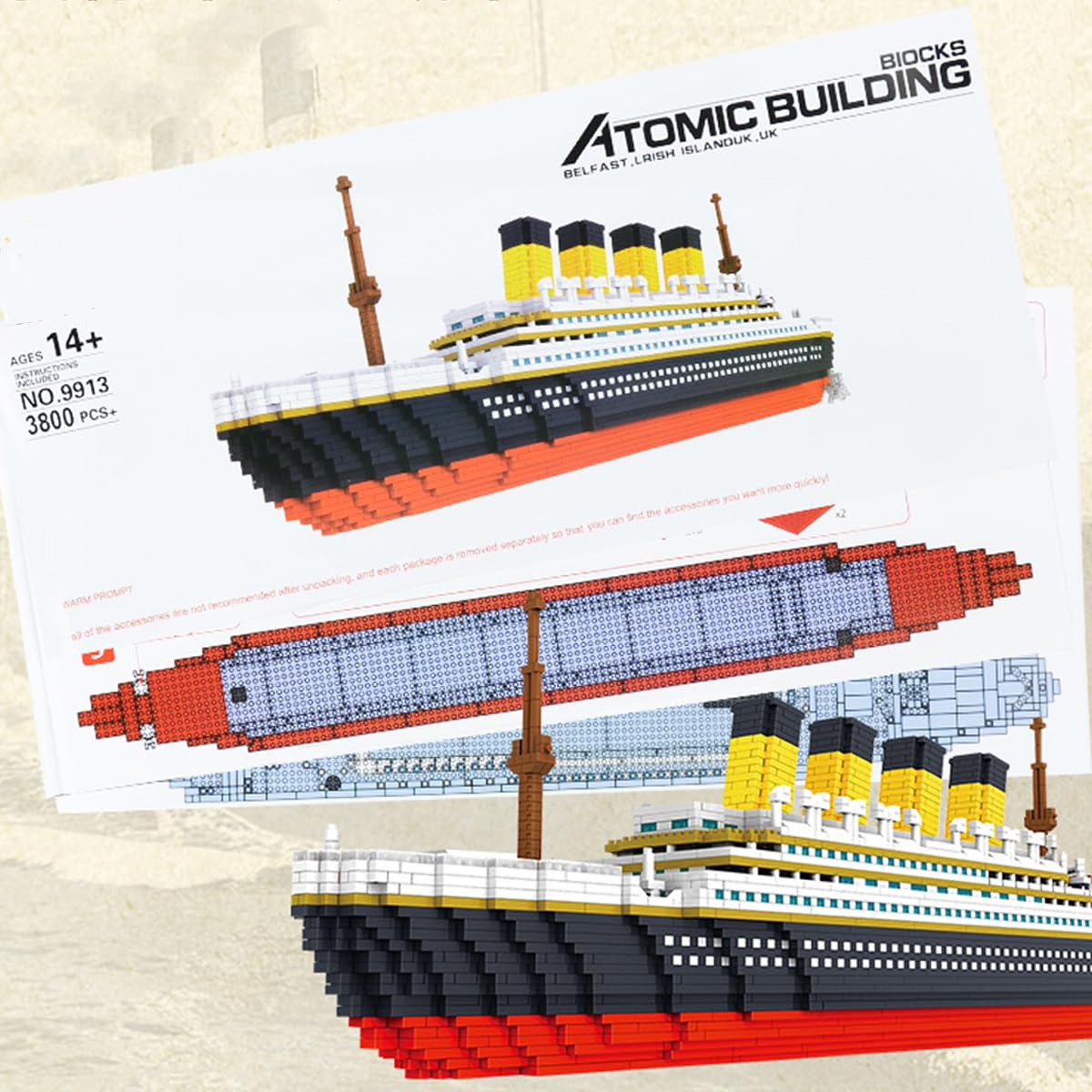 Набір для складання моделі круїзного лайнера FULHOLPE Technik Titanic з 3800+ деталей, фото №3