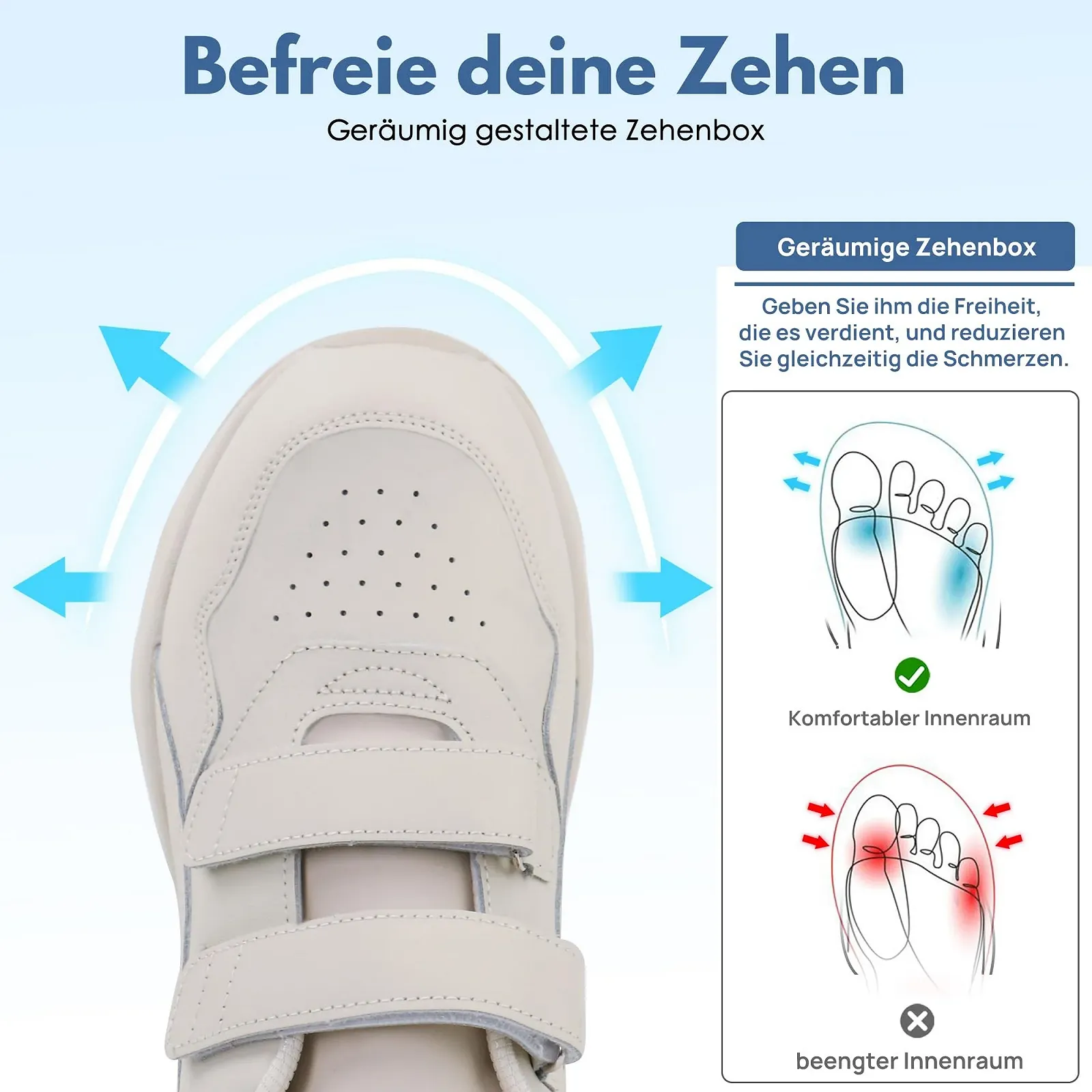 Кросівки Ortho+rest жіночі діабетичні з натуральної шкіри для ходьби з широким носком, фото №3