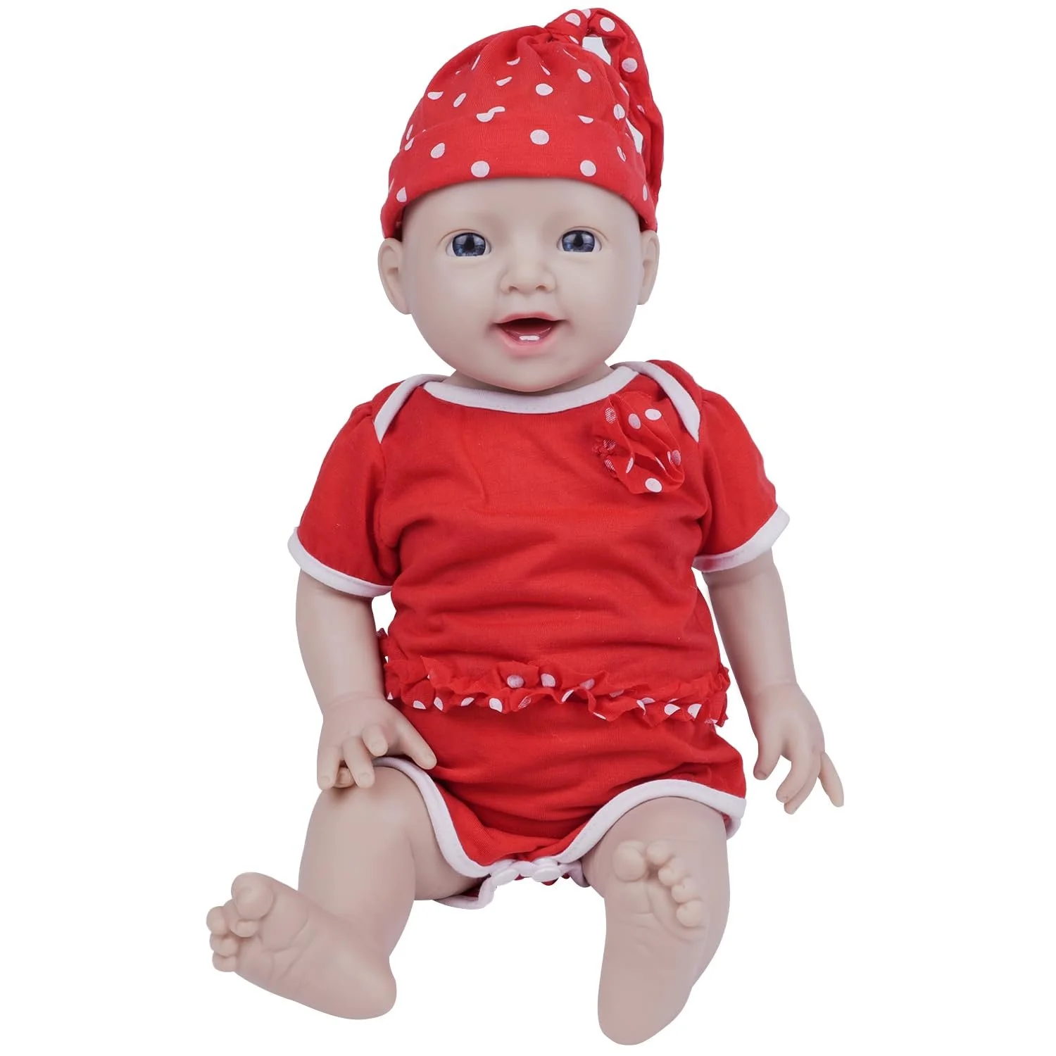 Кукла IVITA реалистичный новорождённый ребёнок ручная работа выразительные синие глаза, фото №1