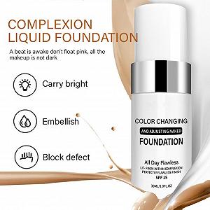 Тональная основа Colour Changing Liquid Makeup Waterproof Natural Blends Moisturising Full Coverage Tinted Sunscreen SPF 15 2 Штуки synthetic.ua - Фото 1