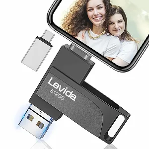 USB-флеш-накопичувач Levida 512 GB 4 в 1 USB 3.0 Чорний металік - Фото 1