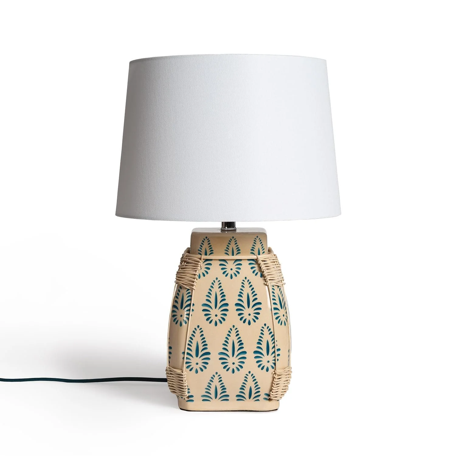 Настільна лампа LEDKIA LIGHTING Ariché E27 White Ceramic Fabric, фото №1