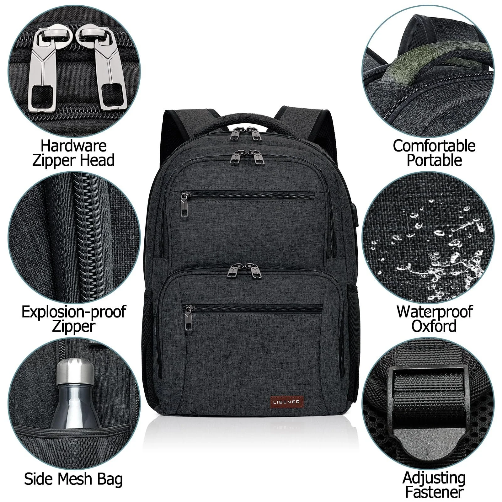 Рюкзак для ноутбука TSA 17.3" 25-40L водонепроницаемый с USB портом Grey, фото №2 Рюкзак для ноутбука TSA 17.3" 25-40L водонепроницаемый с USB портом Grey, фото №2