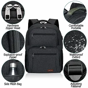 Рюкзак для ноутбука TSA 17.3" 25-40L водонепроницаемый с USB портом Grey synthetic.ua - Фото 1