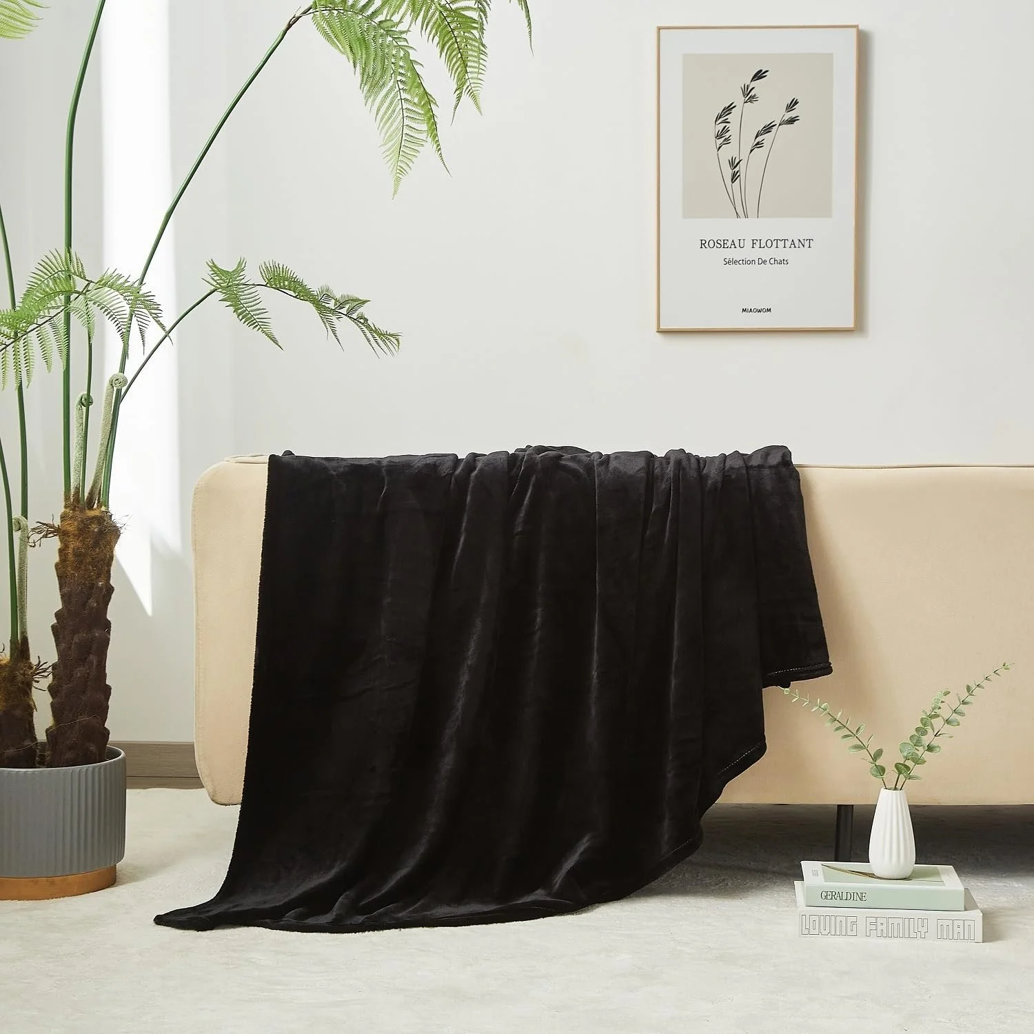 Плед Luofanfei Фланель 150 x 200 см Чорний, фото №5 Плед Luofanfei Фланель 150 x 200 см Чорний, фото №5