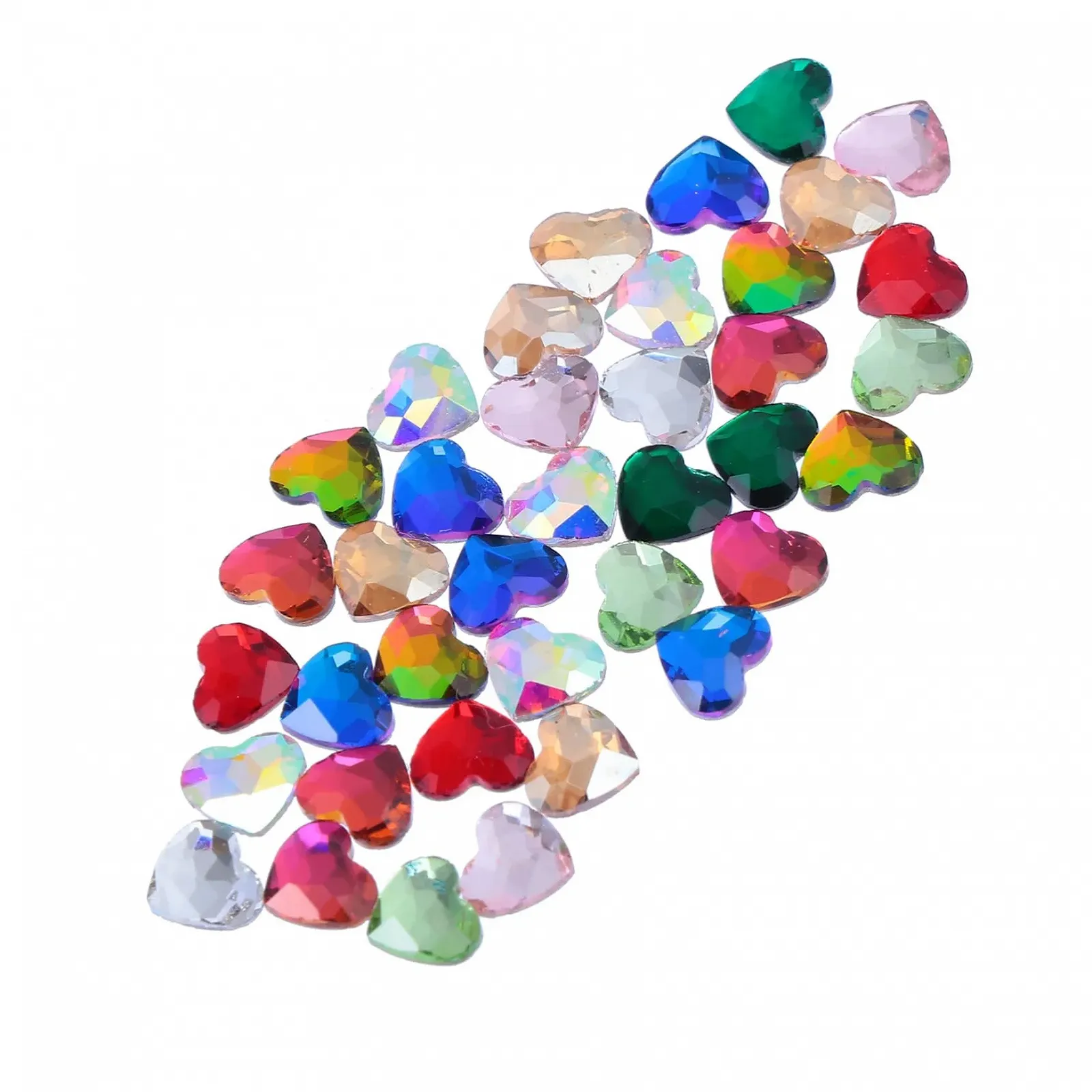 Стрази Прикраса для нігтів Серцеподібні WOONEKY 50 шт. Різнокольорові, фото №1