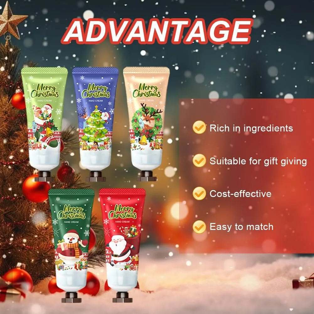 Крем для рук Набір, Різдвяний крем для рук, Набір з 5 міні-кремів для рук, Різдвяні подарунки для жінок/подарунок для мами, фото №2