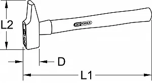 Клепальний молоток KS Tools 142.1200 з ручкою з гікорі 2.0 kg synthetic.ua - Фото 1