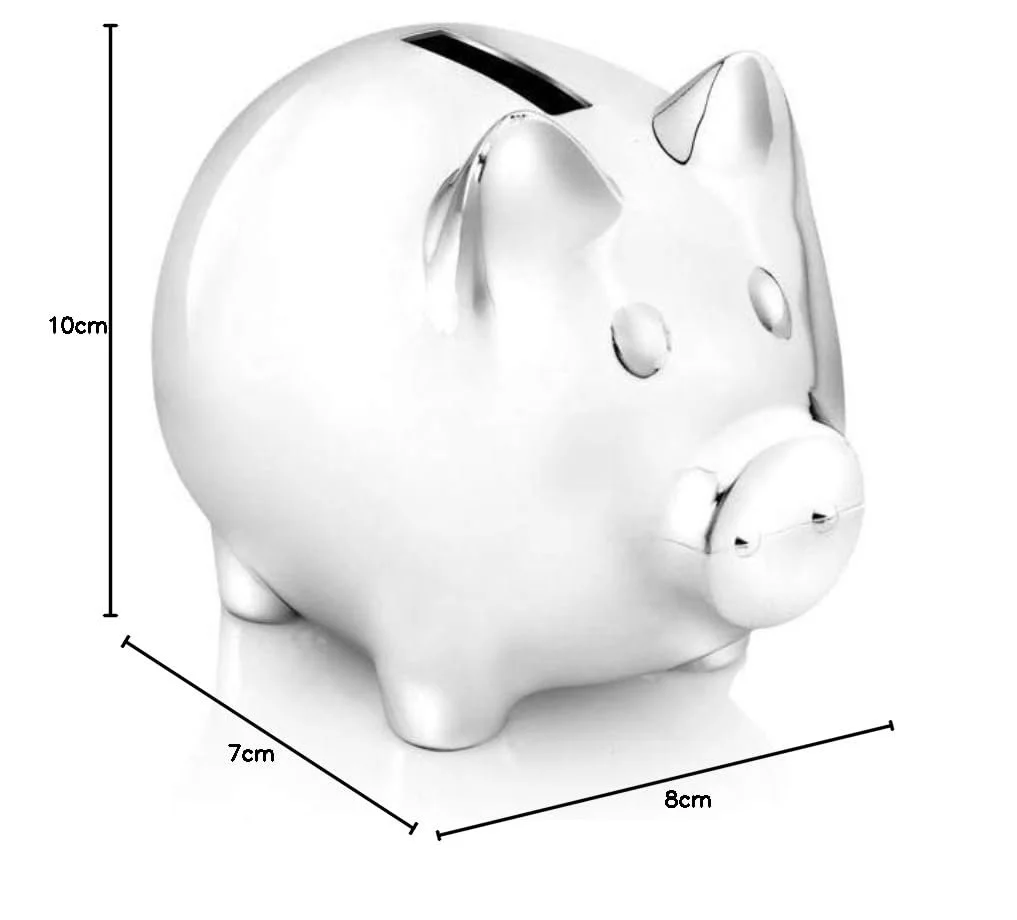 Копилка посеребренная с защитой от потемнения блестящая 10x7x8 см, фото №3