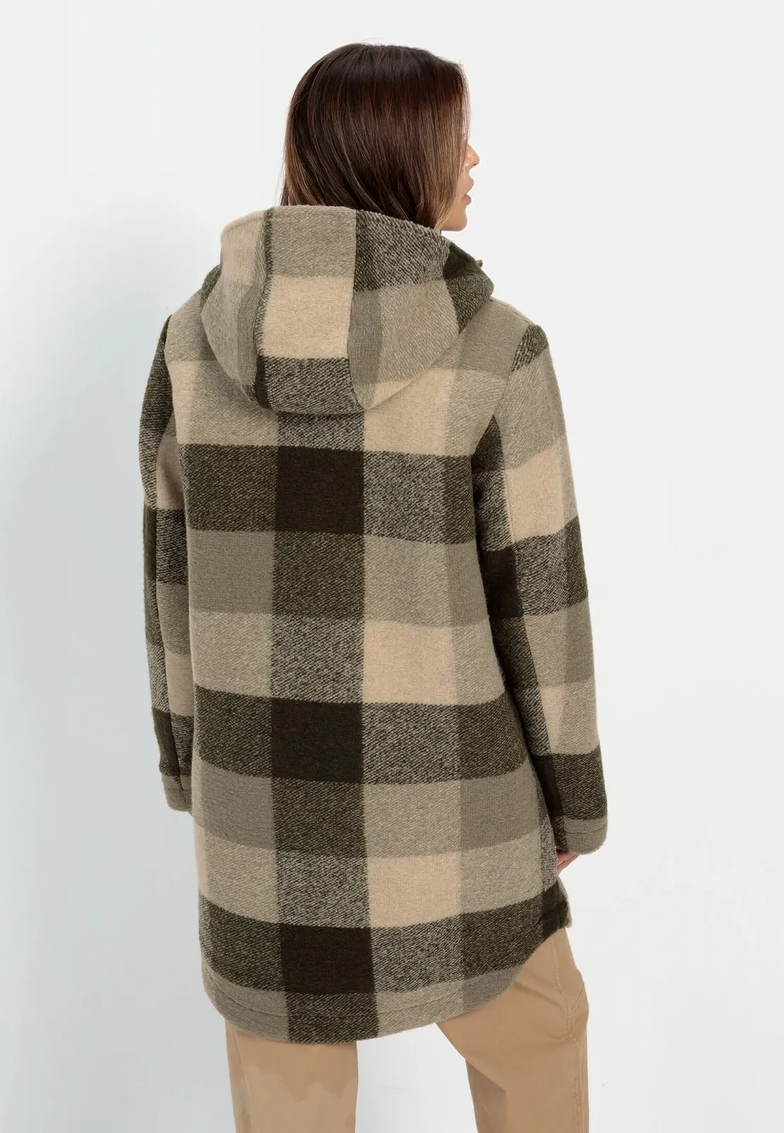 Вовняне пальто з капюшоном camel active Жіноче, фото №3