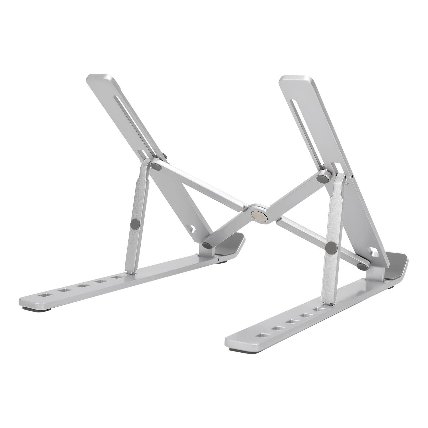 Підставка для ноутбука Amazon Basics Портативна з 6 регульованими кутами нахилу для ноутбуків 10-15.6 дюймів (23.9 x 4.4 x 1.9 см) Срібляста, фото №3