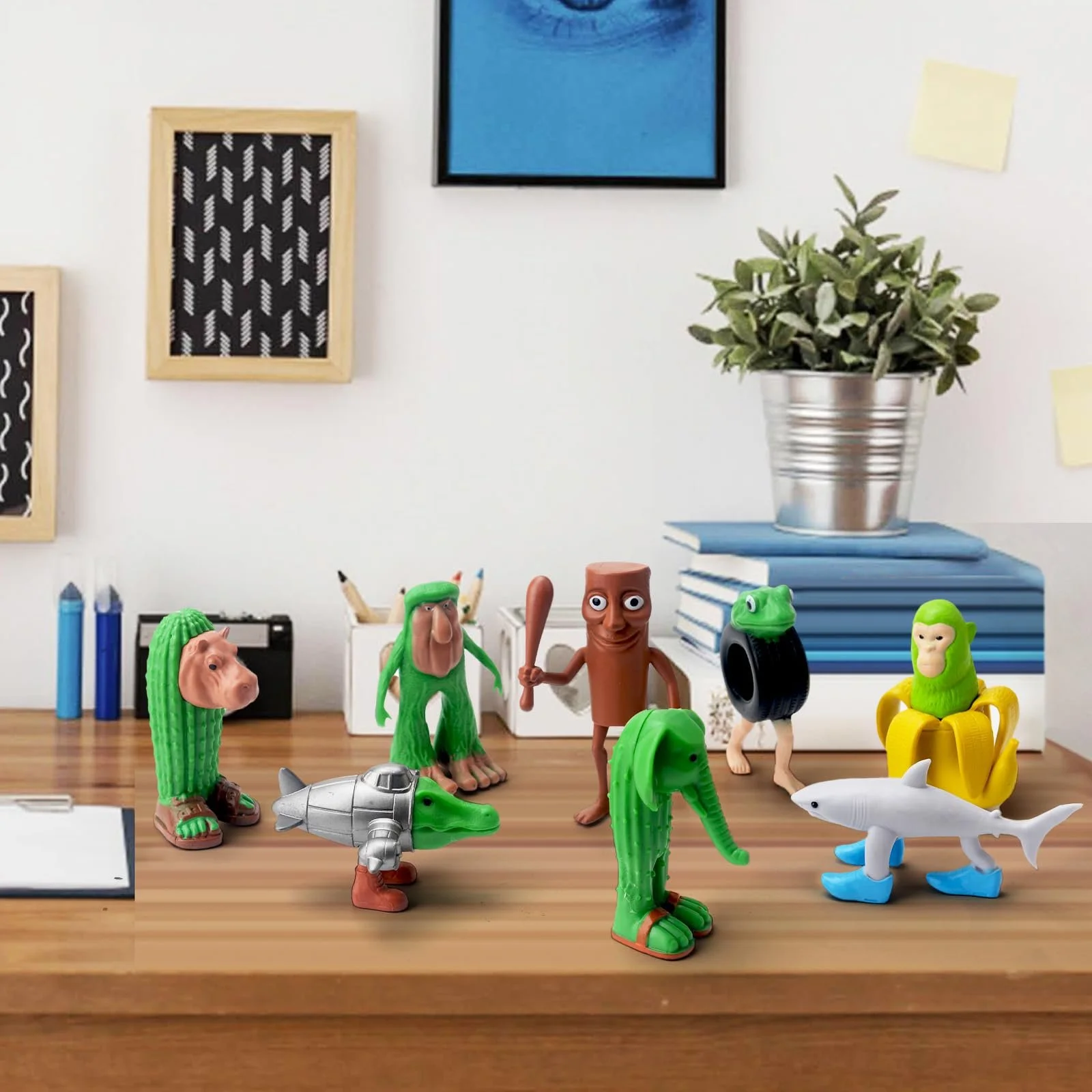 Набір фігурок Italian Brainrot Tung Tung Tung Sahur Tralalero Tralala 8 шт. Shark Monkey, фото №4