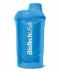 Шейкер для спортивного питания BioTech Shaker Wave Shocking Blue 600 мл Голубой - Фото 1