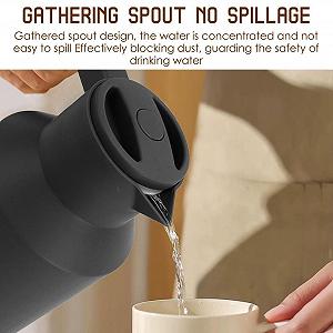 Термос для кави Tissting 1L, високоякісний термос-колба з подвійними стінками та буковою ручкою synthetic.ua - Фото 1