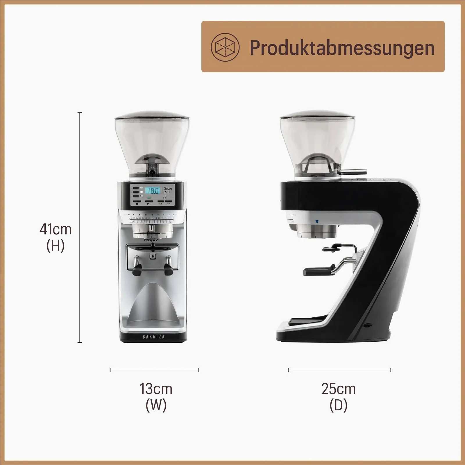 Кавомолка Baratza Sette 270 230V електрична з таймером для портафільтра індивідуальні налаштування, легко чистити чорна, фото №6