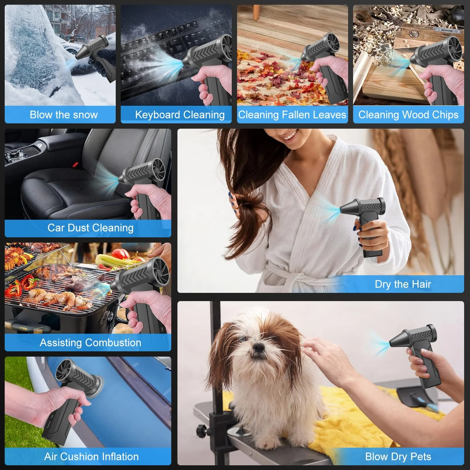 Електрична повітродувка Cosyall 4 швидкості 160,000 rpm 10,000 mAh, фото №5