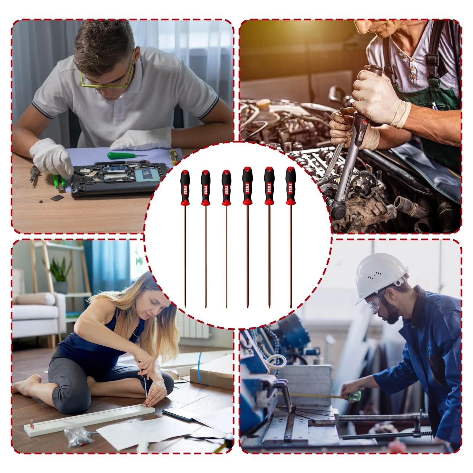 Набір викруток Torx магнітних довгих 300 мм 6 шт. (T10, T15, T20, T25, T27, T30), фото №7