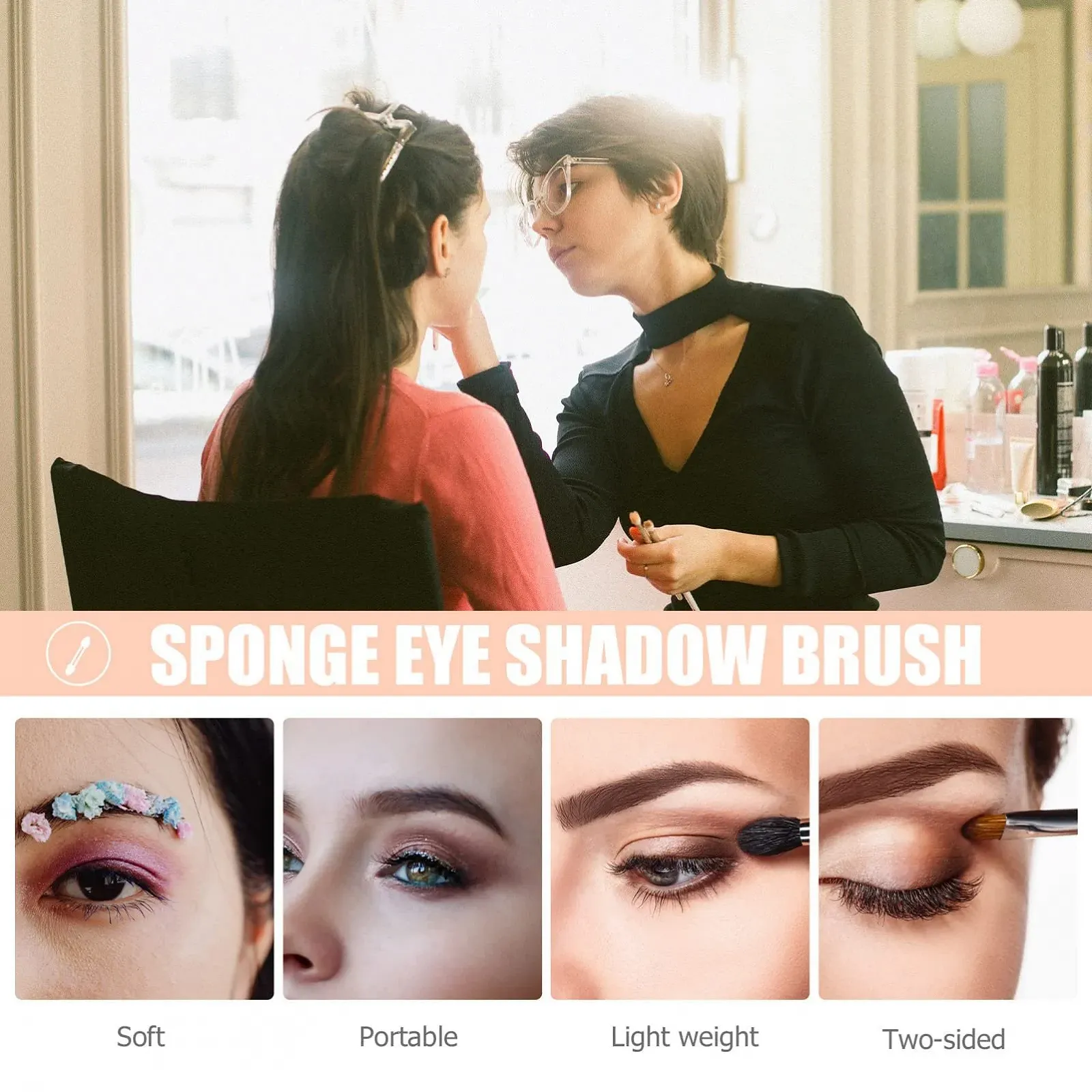 Кисти для бровей угловая FRCOLOR 12 штук, фото №5