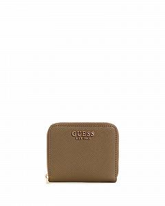 Гаманець GUESS Laurel SLG Small Zip Around Dark Taupe - Фото 1
