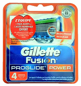 Сменные кассеты для бритья Gillette Fusion ProGlide Power 4 шт. - Фото 1