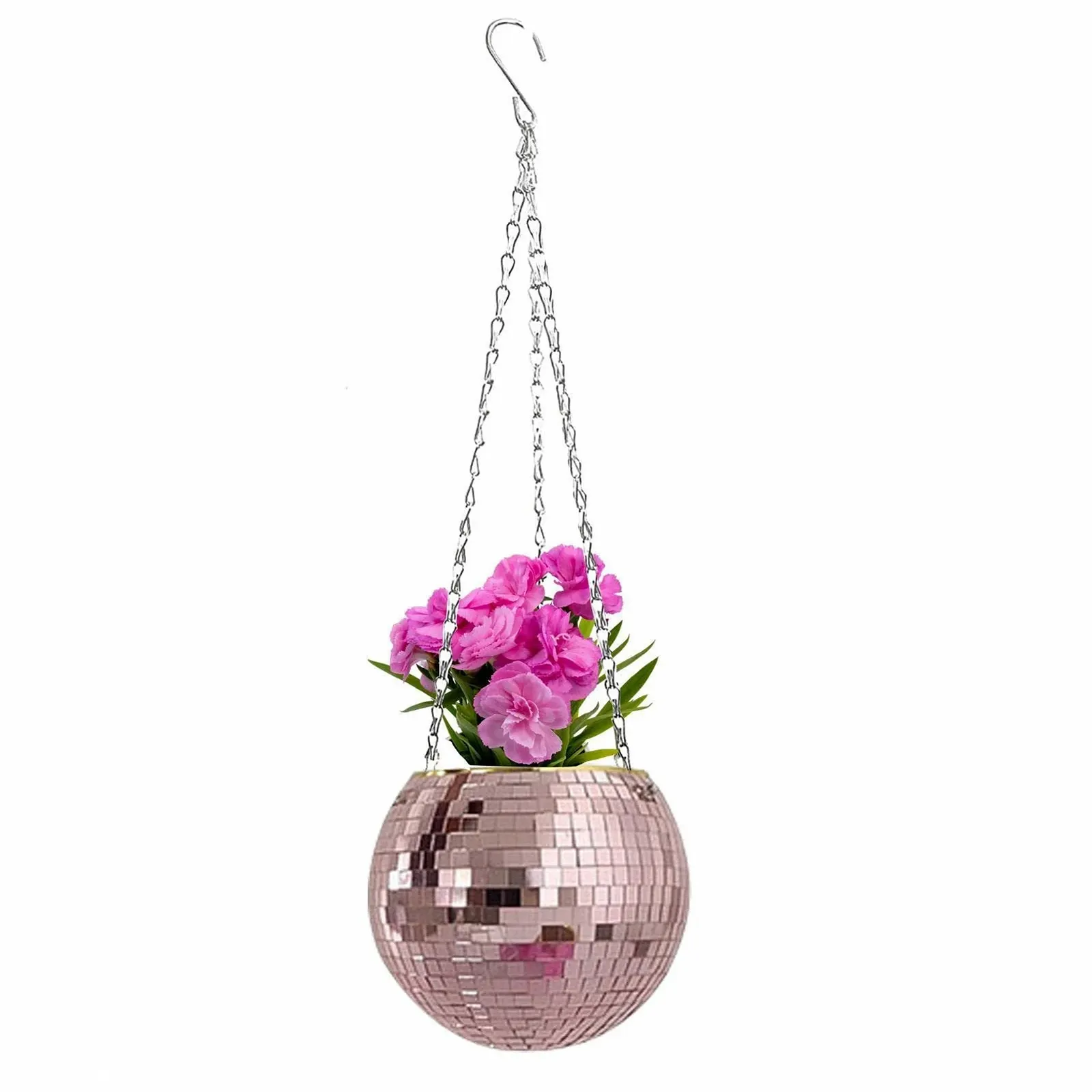 Підвісне кашпо SYNYEY Диско-куля Дзеркальне 6 дюймів Сріблясте, фото №8 Підвісне кашпо SYNYEY Диско-куля Дзеркальне 6 дюймів Сріблясте, фото №8