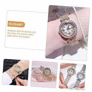 Кварцевые часы OATIPHO Diamond Женские Серебряные Часы Золотые Часы Золотые Часы со сверкающими акцентами и стразами synthetic.ua - Фото 1