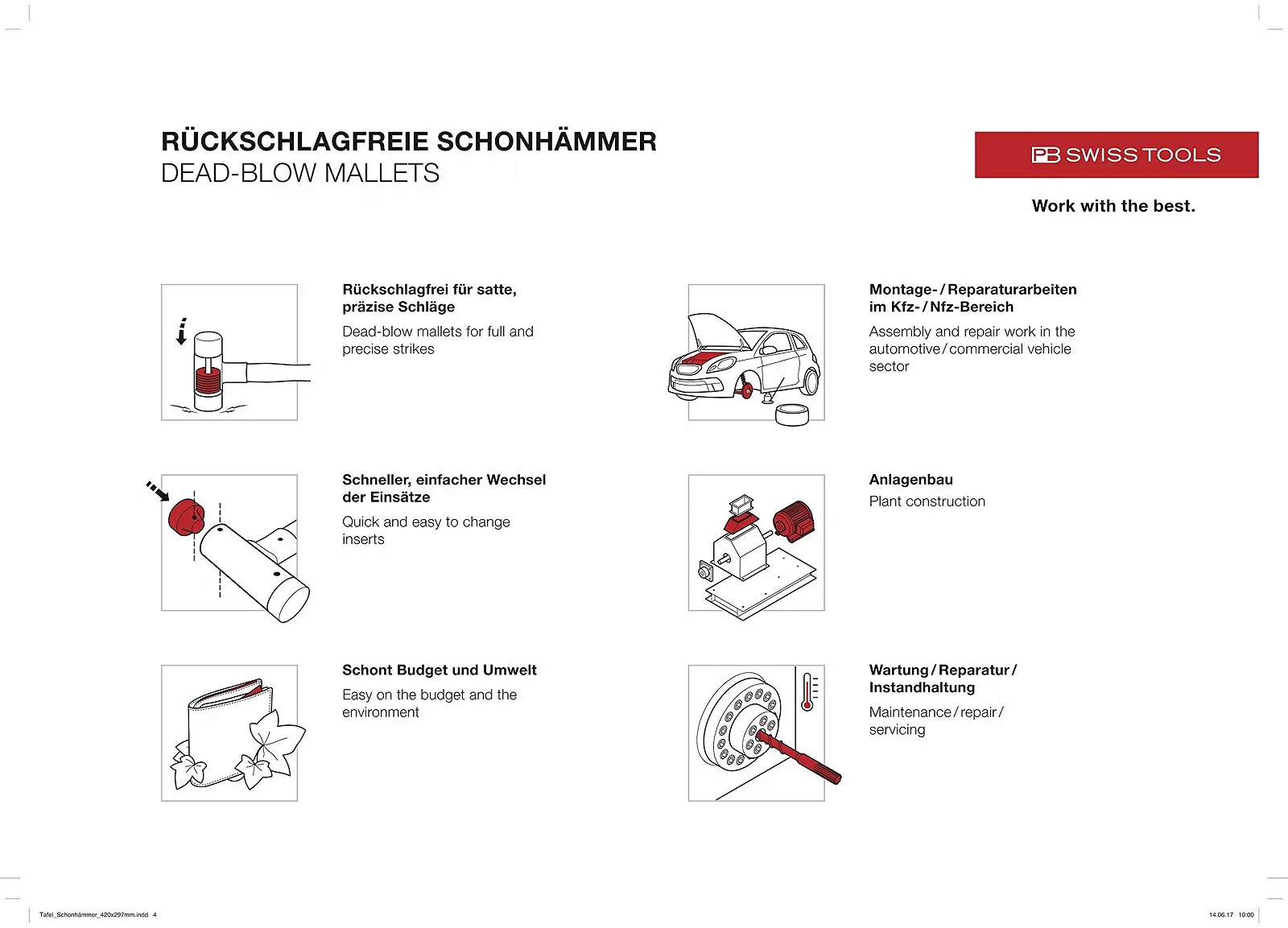 Мягкий молоток PB Swiss Tools 50 мм со стекловолоконной рукояткой, фото №3