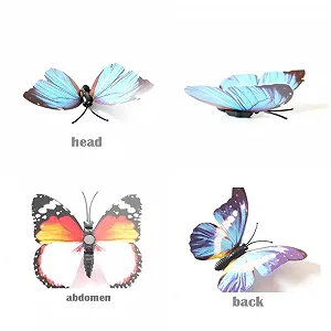 Набір наклейок на стіну 12 штук 3D Butterflies Магніти Різнокольоровий synthetic.ua - Фото 1