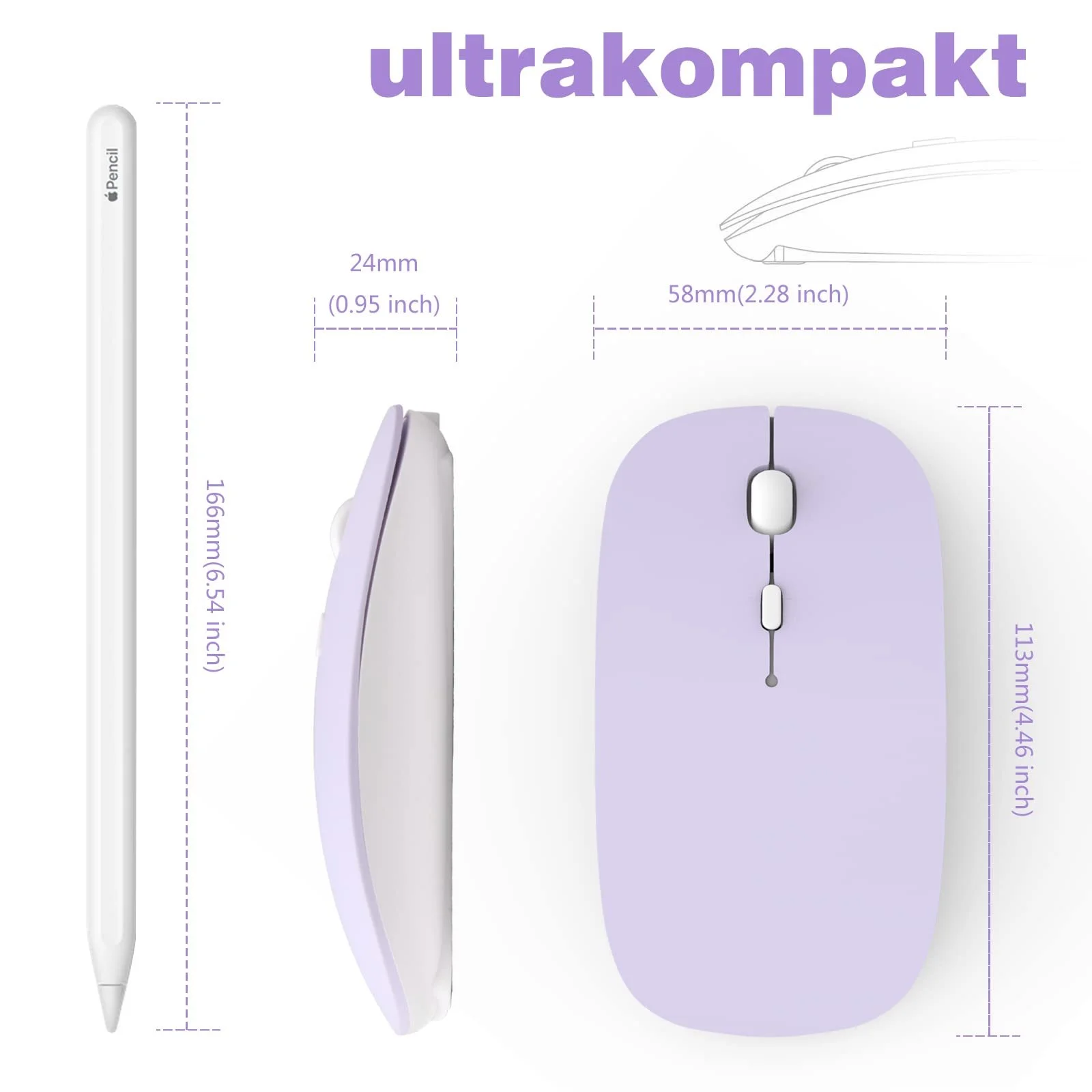 Мышь Bluetooth ANEWISH Purple, фото №7 Мышь Bluetooth ANEWISH Purple, фото №7