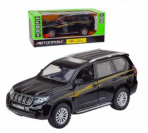 Игрушечная машинка металлическая Toyota Land Cruiser Prado Автопром Тойота джип 1:24, черная 20*7*8 см - Фото 1