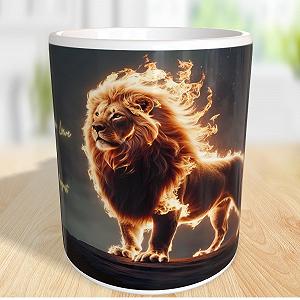 Кружка Loewe Zodiac Лев, 330 мл, кружка знака зодиака Лев, подарок для мужчин и женщин на день рождения, астрологическая кружка с созвездием с изречением, знак зодиака, гороскоп - Фото 1