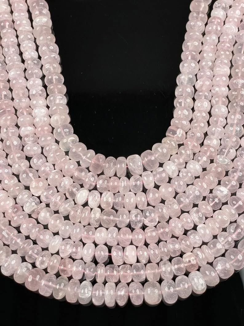 Натуральный Розовый Кварц Родель Гладкие Бусины 10 мм, фото №4