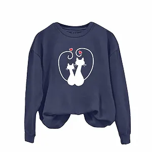 Женский свитшот на День Святого Валентина Кот Пара Любовь Романтика synthetic.ua - Фото 1