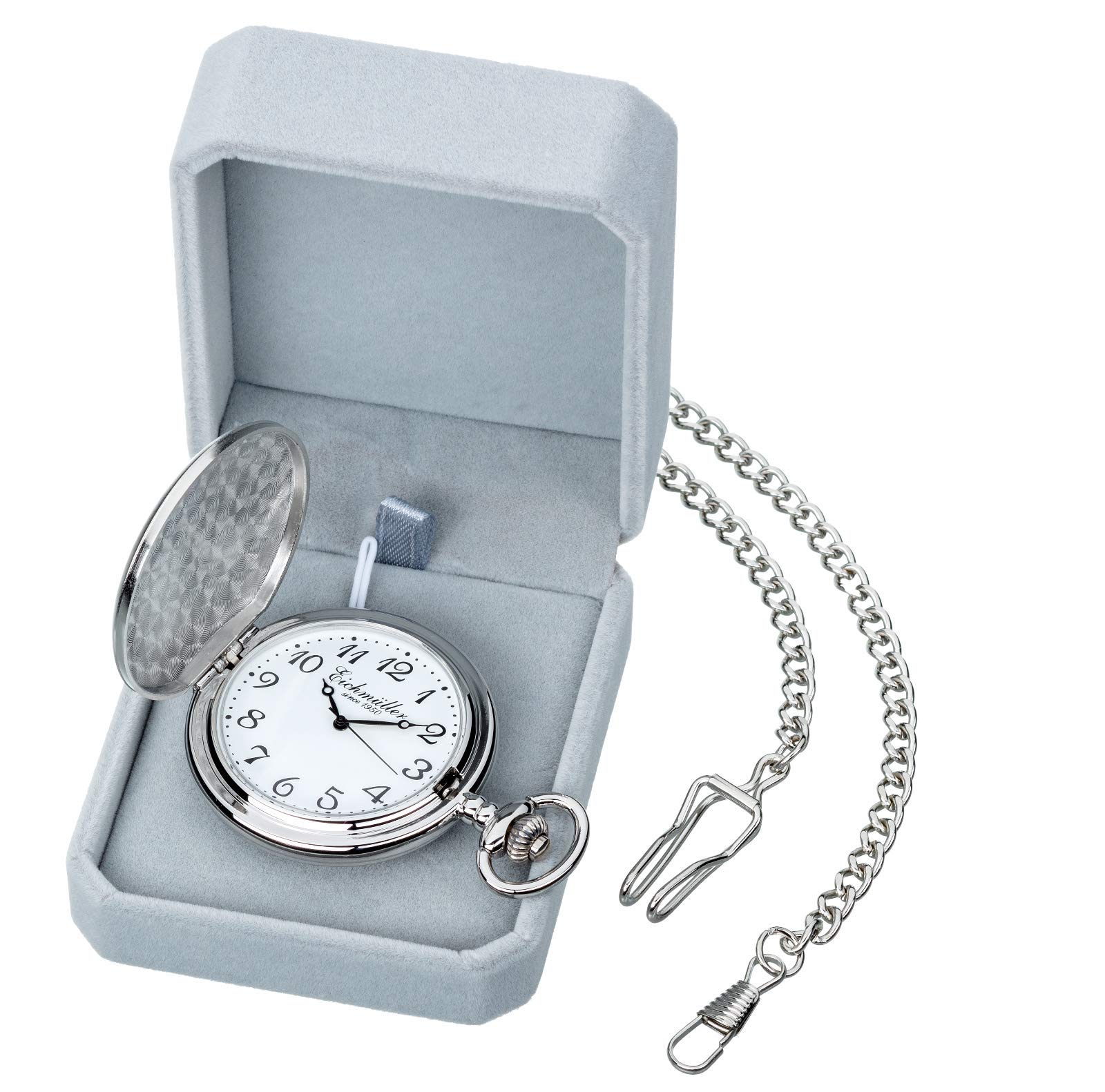 Часы карманные Eichmüller Savonnette Quartz Петля Карабин Цепь Коробка Классический/Винтажный, фото №2