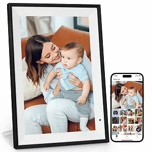 Цифровая фоторамка AEEZO 10.1 дюйма 1280 x 800 IPS HD Touchscreen 32 GB White Clip - Фото 1