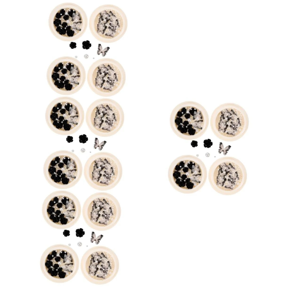 Украшения для ногтей Healeved Камелии из черного чая со стразами, благородные цветочные украшения для творческого маникюра и DIY-проектов для ногтей, фото №1