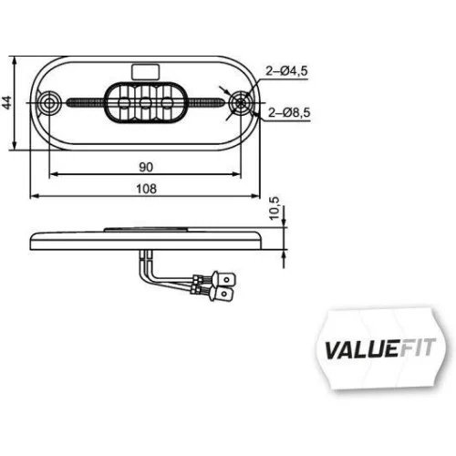 Бічний габаритний ліхтар HELLA VALUEFIT 2PS 357 009-001 лівий, правий, фото №2 Бічний габаритний ліхтар HELLA VALUEFIT 2PS 357 009-001 лівий, правий, фото №2