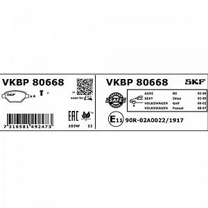 Комплект тормозных колодок дискового тормоза SKF VKBP 80668 для AUDI SEAT VW передний мост synthetic.ua - Фото 1