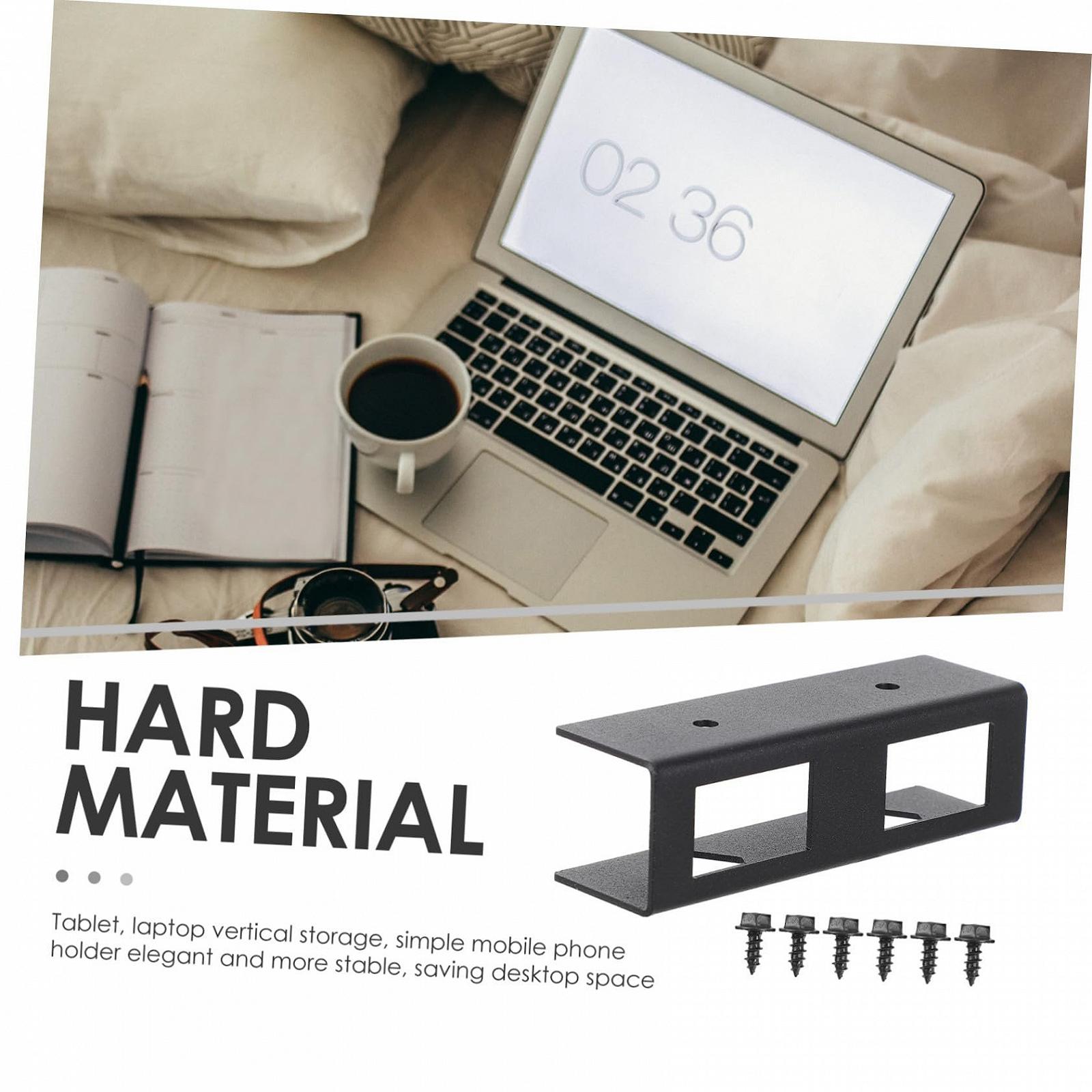 Держатель для ноутбука Под стол Черный Прочная полка для хранения ноутбука для экономии места на столе, прочная для офиса и учебы, совместима со всеми ноутбуками, фото №2