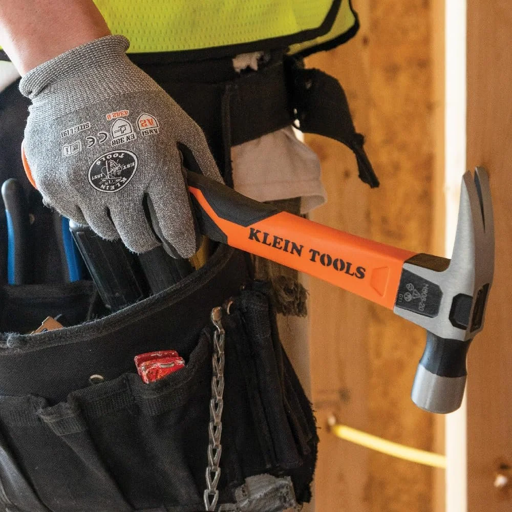 Молоток-гвоздодер Klein Tools H80816 13" 16 унций с гладкой головкой и ручкой из стекловолокна, фото №5